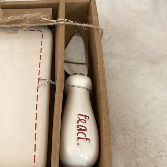 Rae Dunn Silent Night & Peace Cheese Board Set - Picture 3 of 8